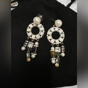Stone and crystal statement earrings